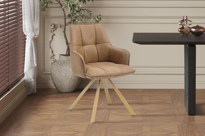 Solenna 360° (Bouclé stof/Microvezel) Cognac