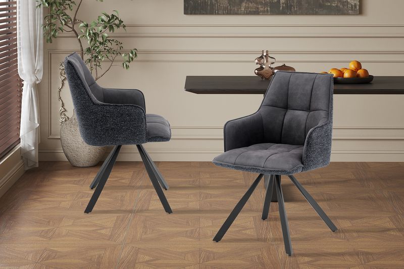 Solenna 360° (Bouclé stof/Microvezel) Zwart