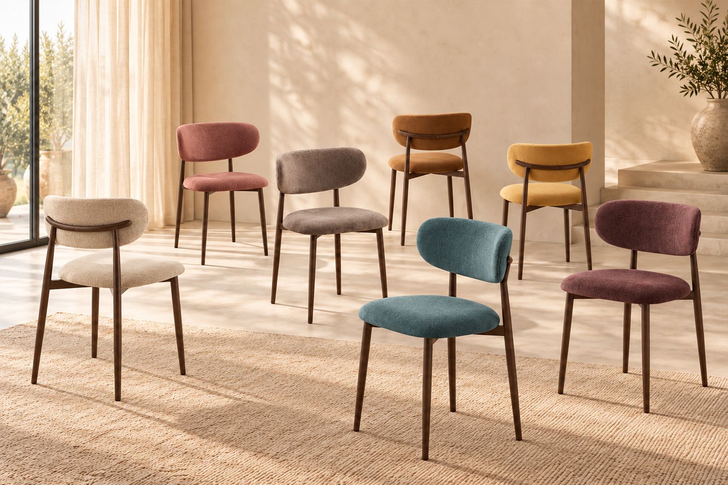 Nono : legs walnut (7 colors in fabric)