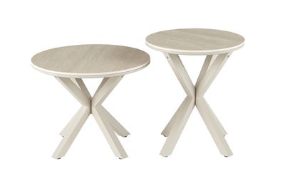 Noa: SET Round coffee table 60+50cm (Stone)