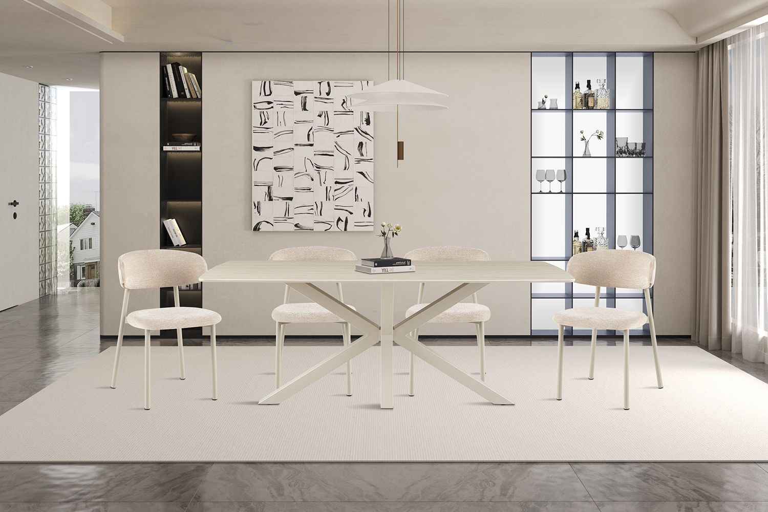 Noa: Dining table 180x90cm (Stone)