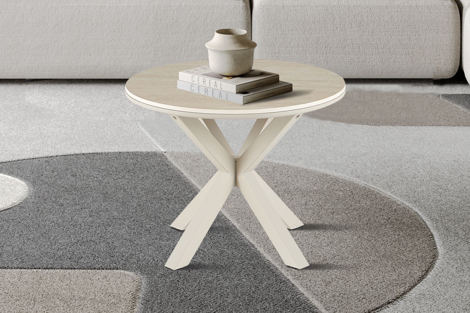 Noa: Round coffee table 60cm (Stone)