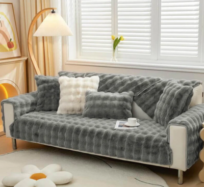 Thicken Plush Sofa Cover Solid Sofa Covers Non-slip Couch Slipcovers