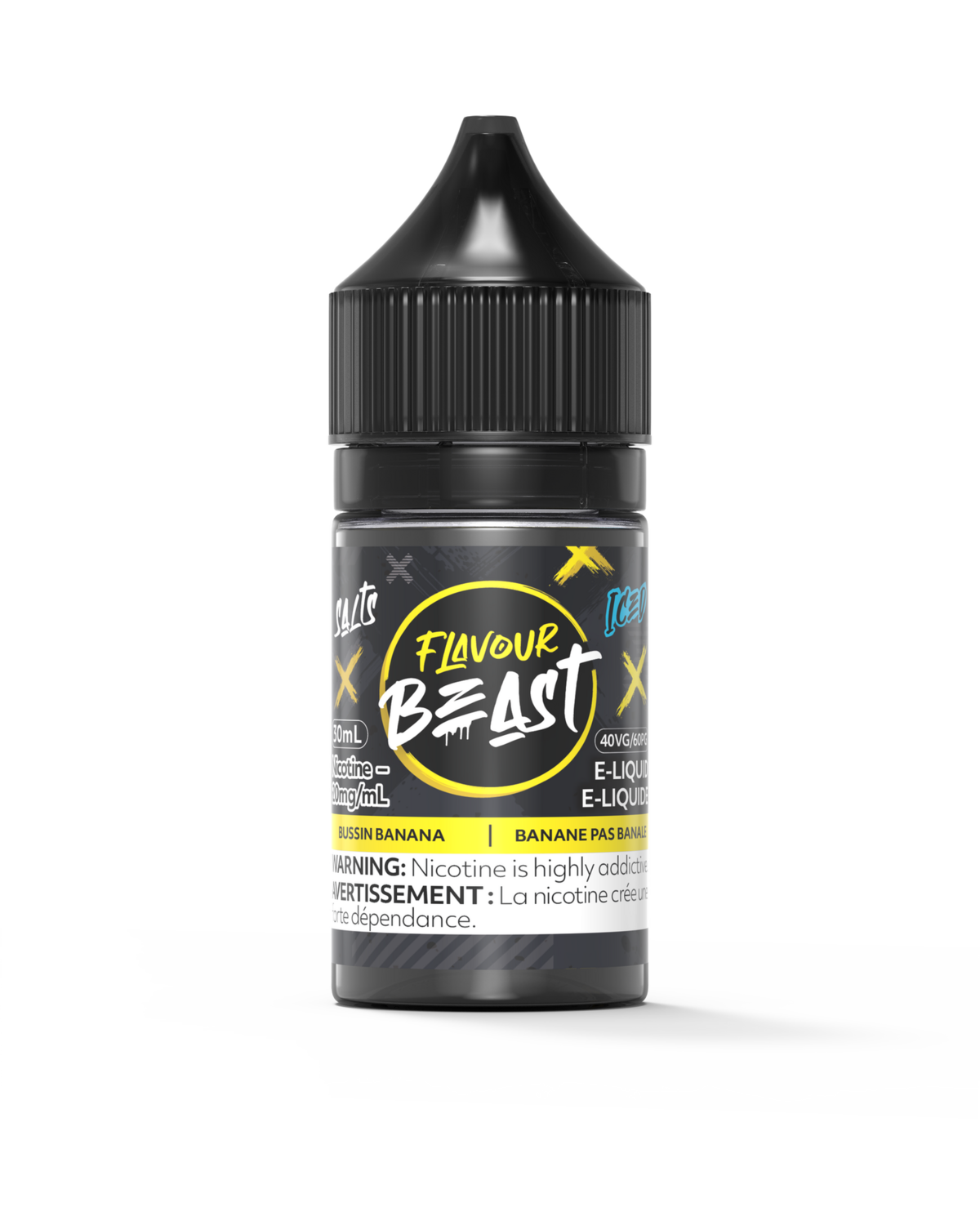 Bussin Banana Iced by Flavour Beast Salt, Size: 30ml, Nicotine: 20mg