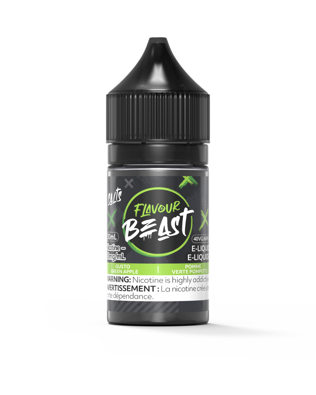 Gusto Green Apple by Flavour Beast Salt, Size: 30ml, Nicotine: 20mg