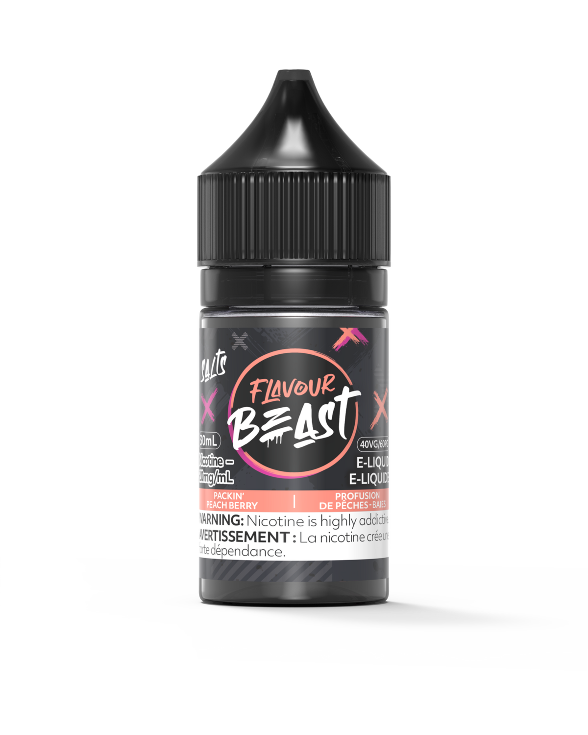 Packin&#39; Peach Berry by Flavour Beast Salt, Size: 30ml, Nicotine: 20mg