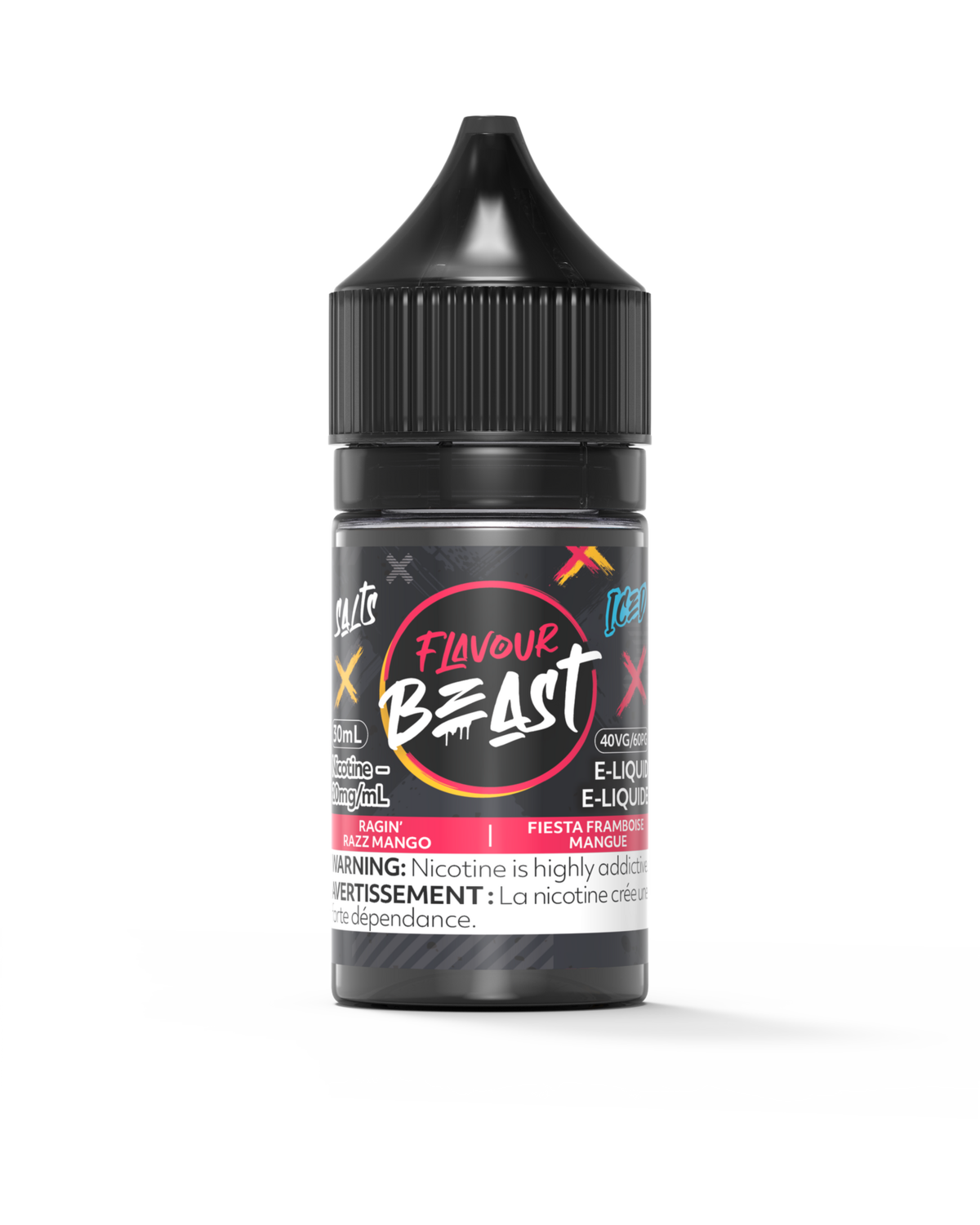 Ragin&#39; Razz Mango Iced by Flavour Beast Salt, Size: 30ml, Nicotine: 20mg