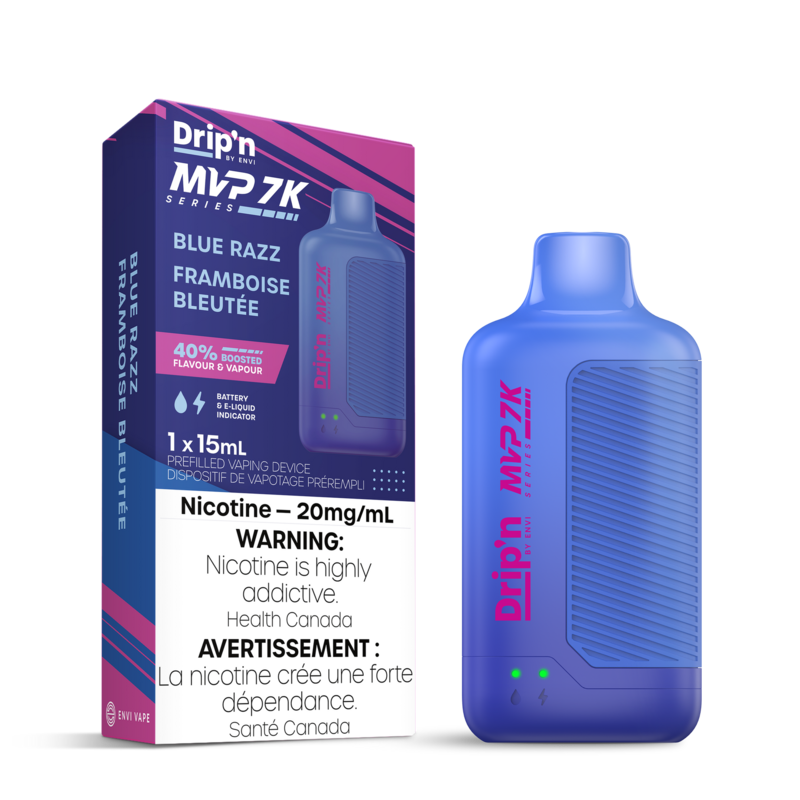 Blue Razz - Drip&#39;n by Envi MVP Series 7K Disposable, Nicotine: 20mg