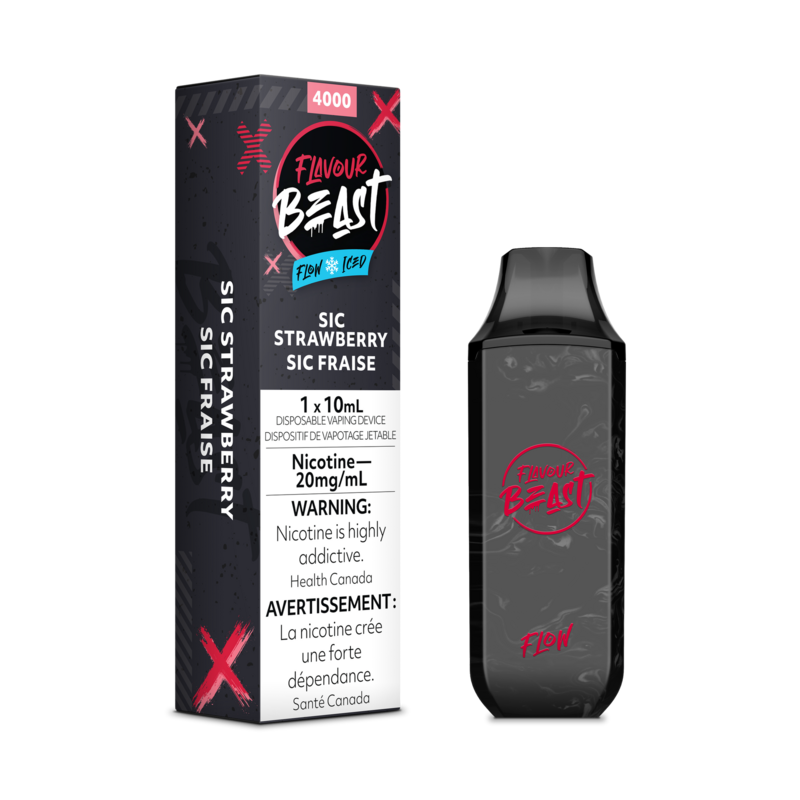 Sic Strawberry Iced - Flavour Beast Flow Disposable, Nicotine: 20mg