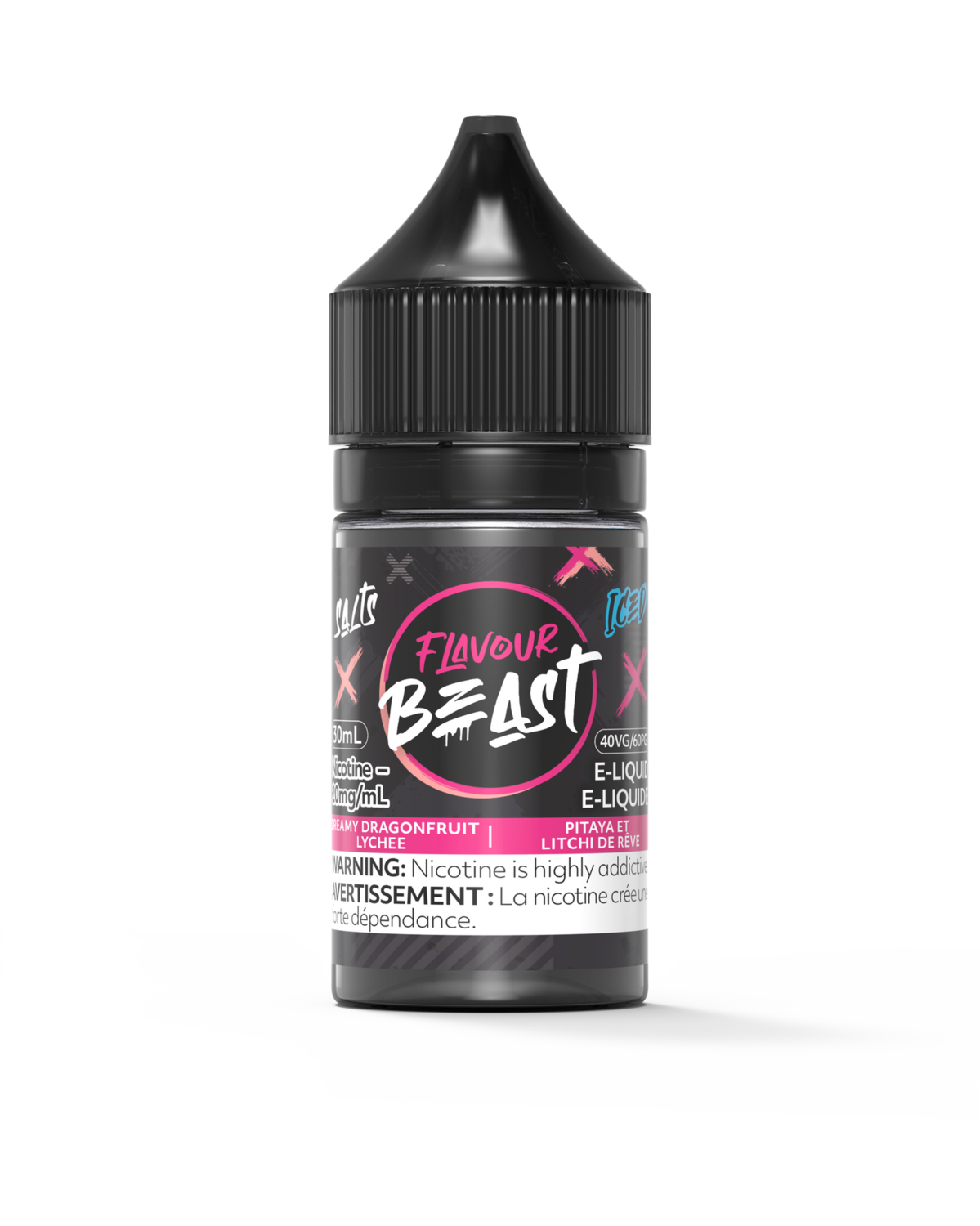 Dreamy Dragonfruit Lychee Iced by Flavour Beast Salt, Size: 30ml, Nicotine: 20mg
