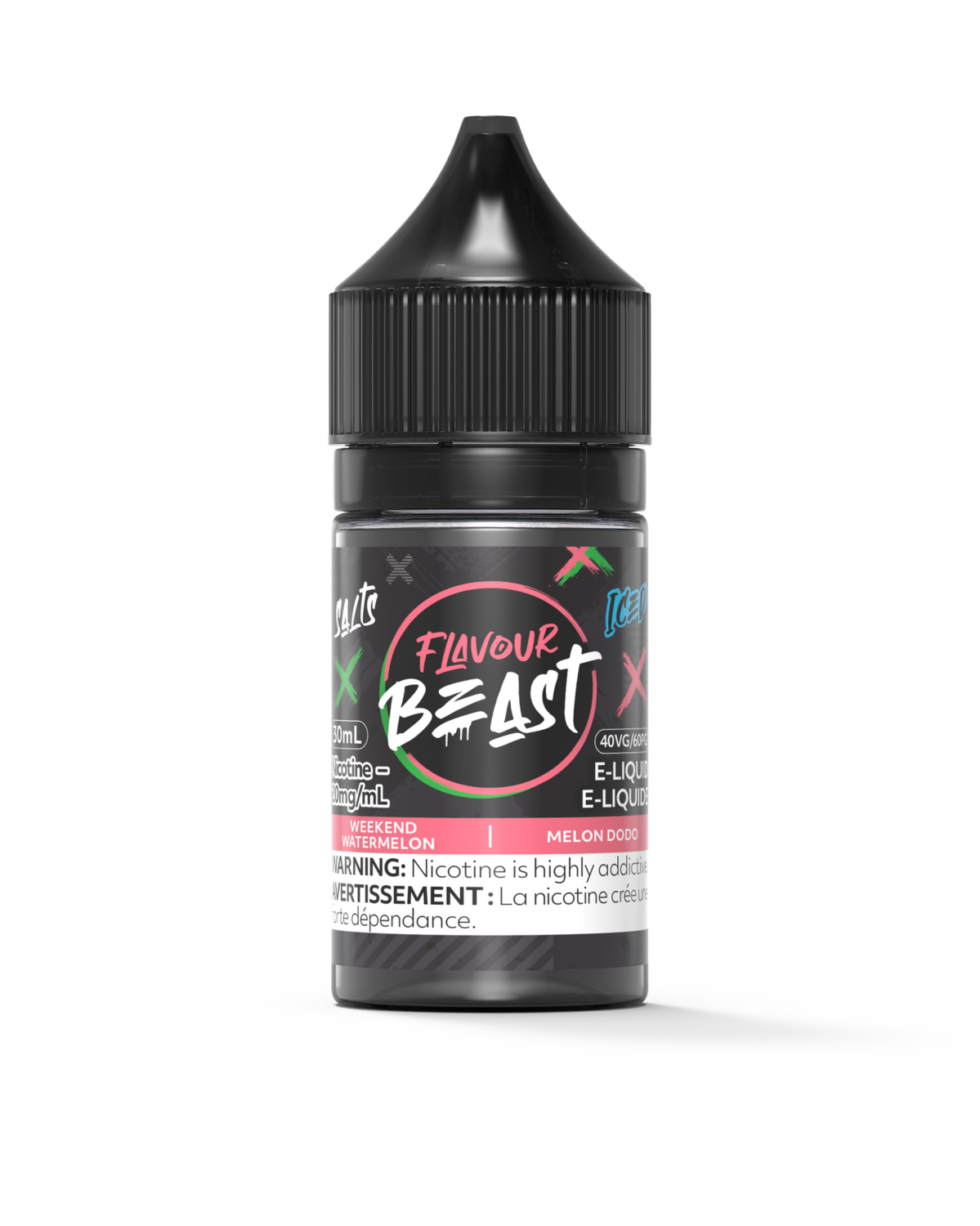 Weekend Watermelon Iced by Flavour Beast Salt, Size: 30ml, Nicotine: 20mg