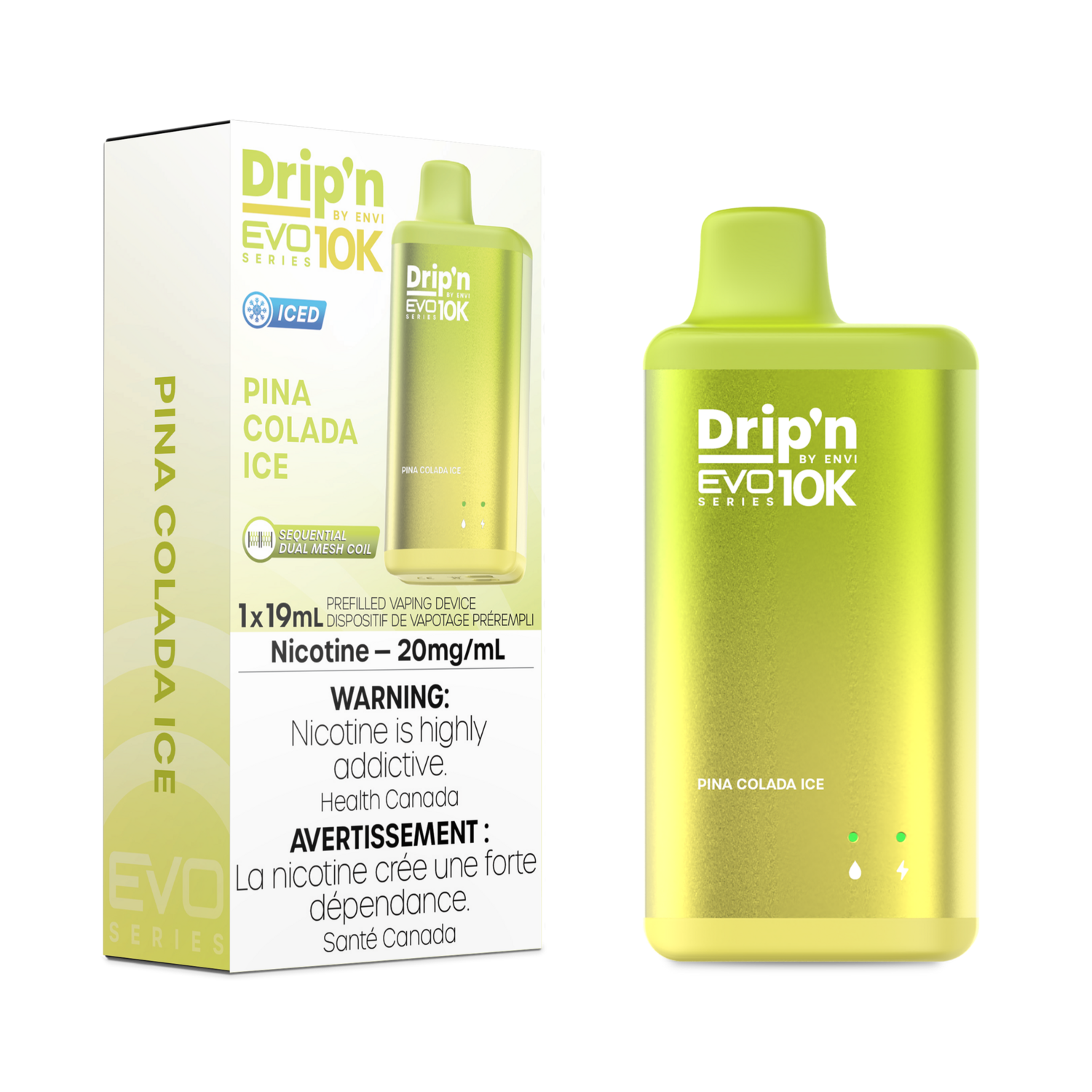 Pina Colada Ice - Drip&#39;n by Envi Evo Series 10K Disposable, Nicotine: 20mg