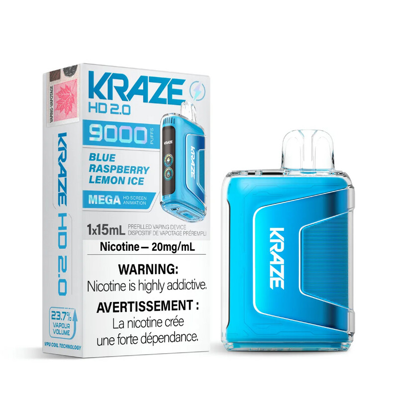 Blue Raspberry Lemon Ice - Kraze HD 2.0 Disposable, Nicotine: 20mg