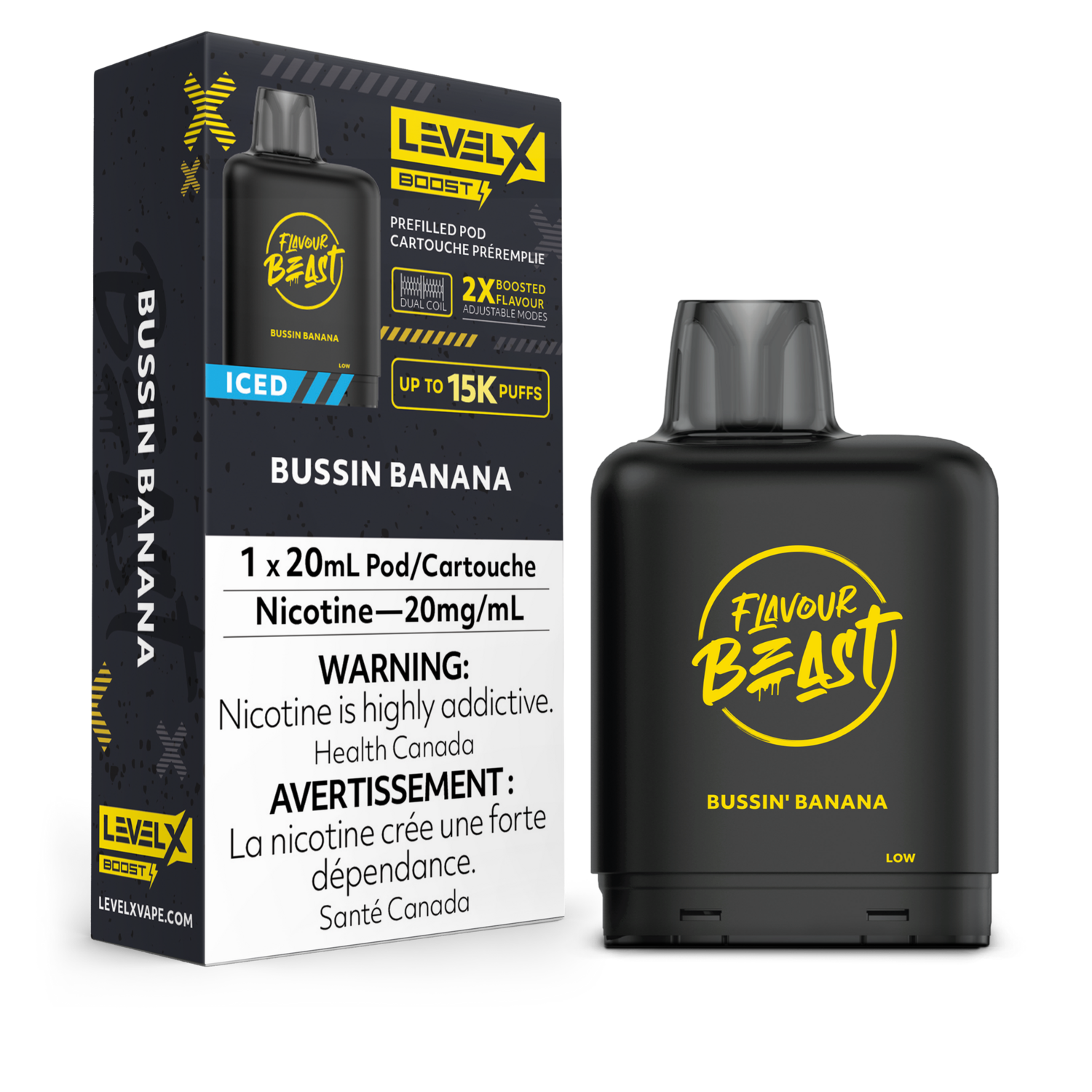 Bussin Banana Flavour Beast Level X Boost Pod, Nicotine: 20mg