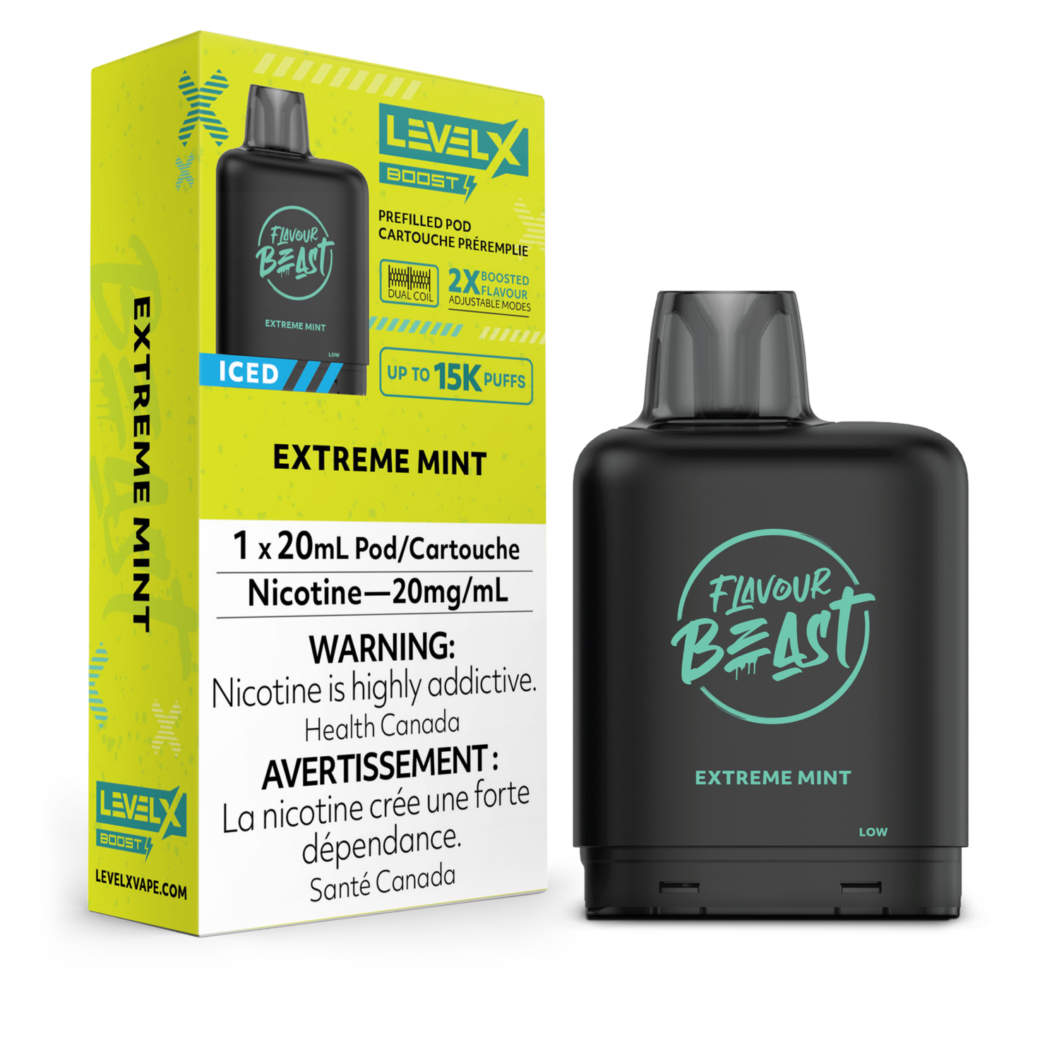 Extreme Mint Flavour Beast Level X Boost Pod, Nicotine: 20mg