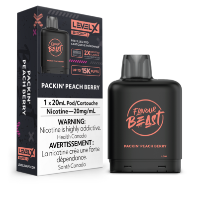 Packin' Peach Berry Flavour Beast Level X Boost Pods