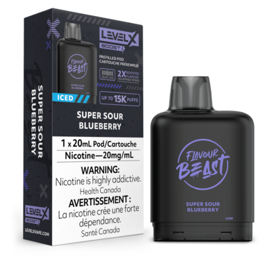 Super Sour Blueberry Flavour Beast Level X Boost Pods