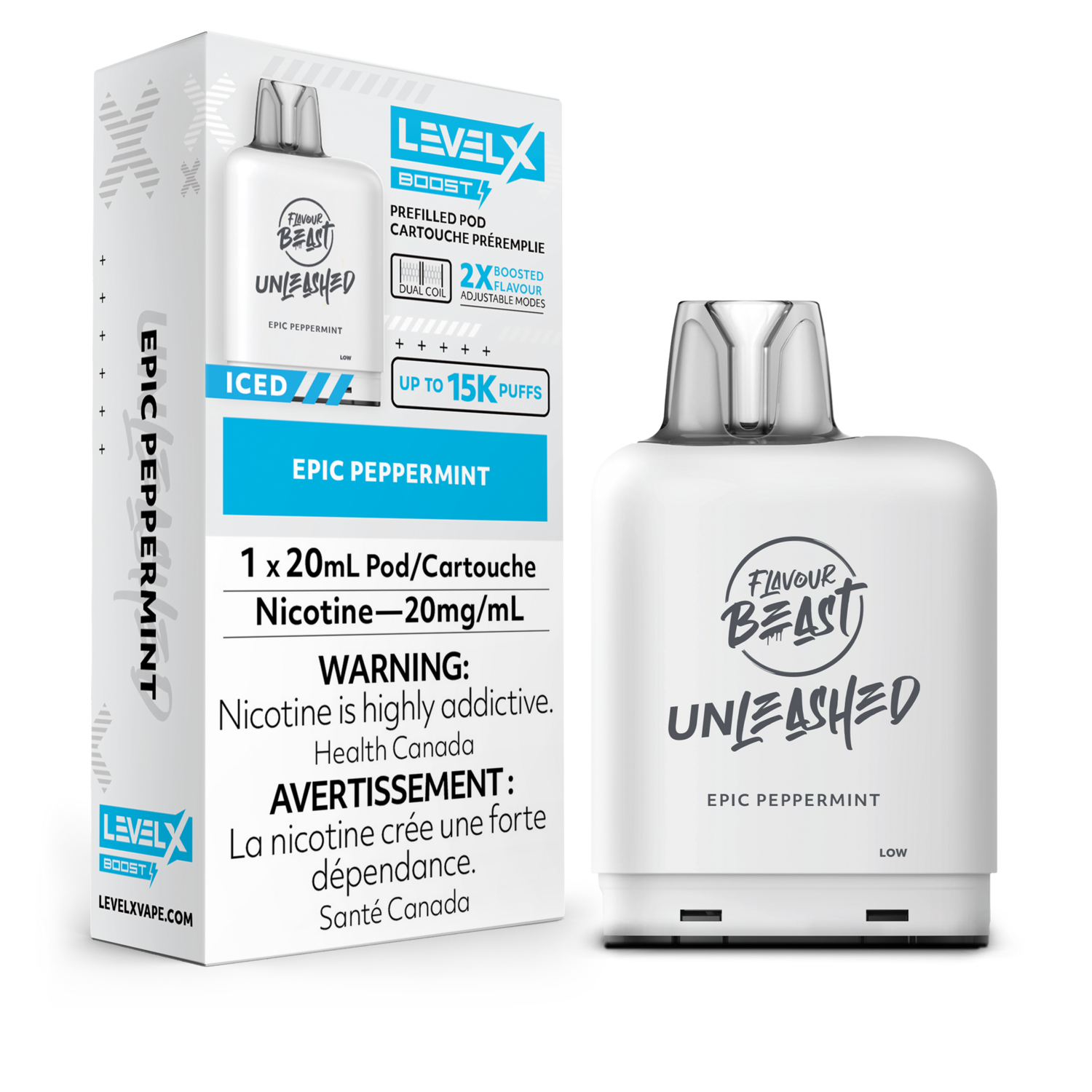 Epic Peppermint Flavour Beast Unleashed Level X Boost Pod, Nicotine: 20mg