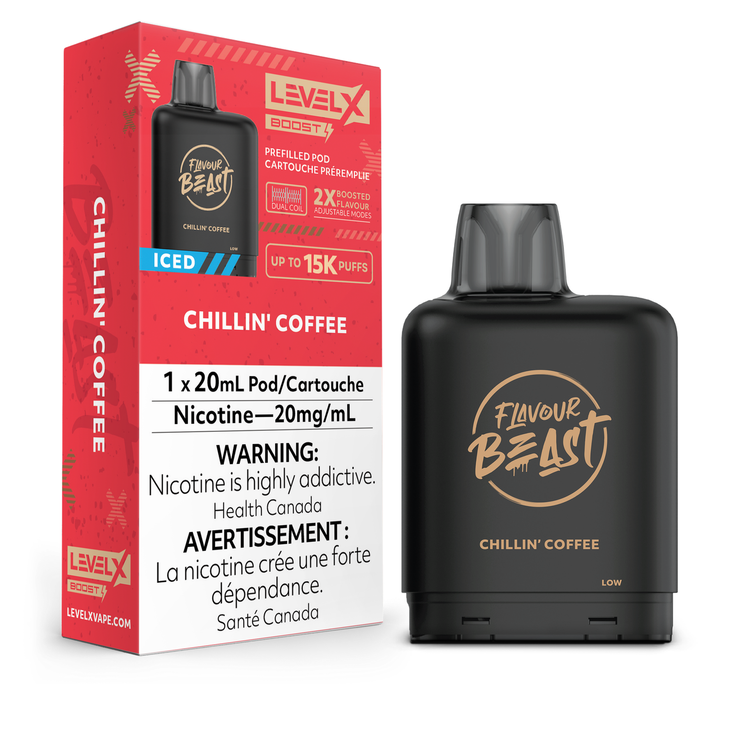 Chillin&#39; Coffee Iced Flavour Beast Level X Boost Pods, Nicotine: 20mg