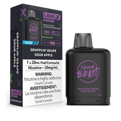 Grapplin&#39; Grape Sour Apple Iced Flavour Beast Level X Boost Pod