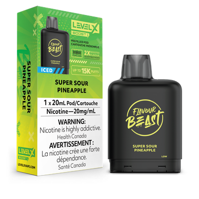 Super Sour Pineapple Iced Flavour Beast Level X Boost Pod