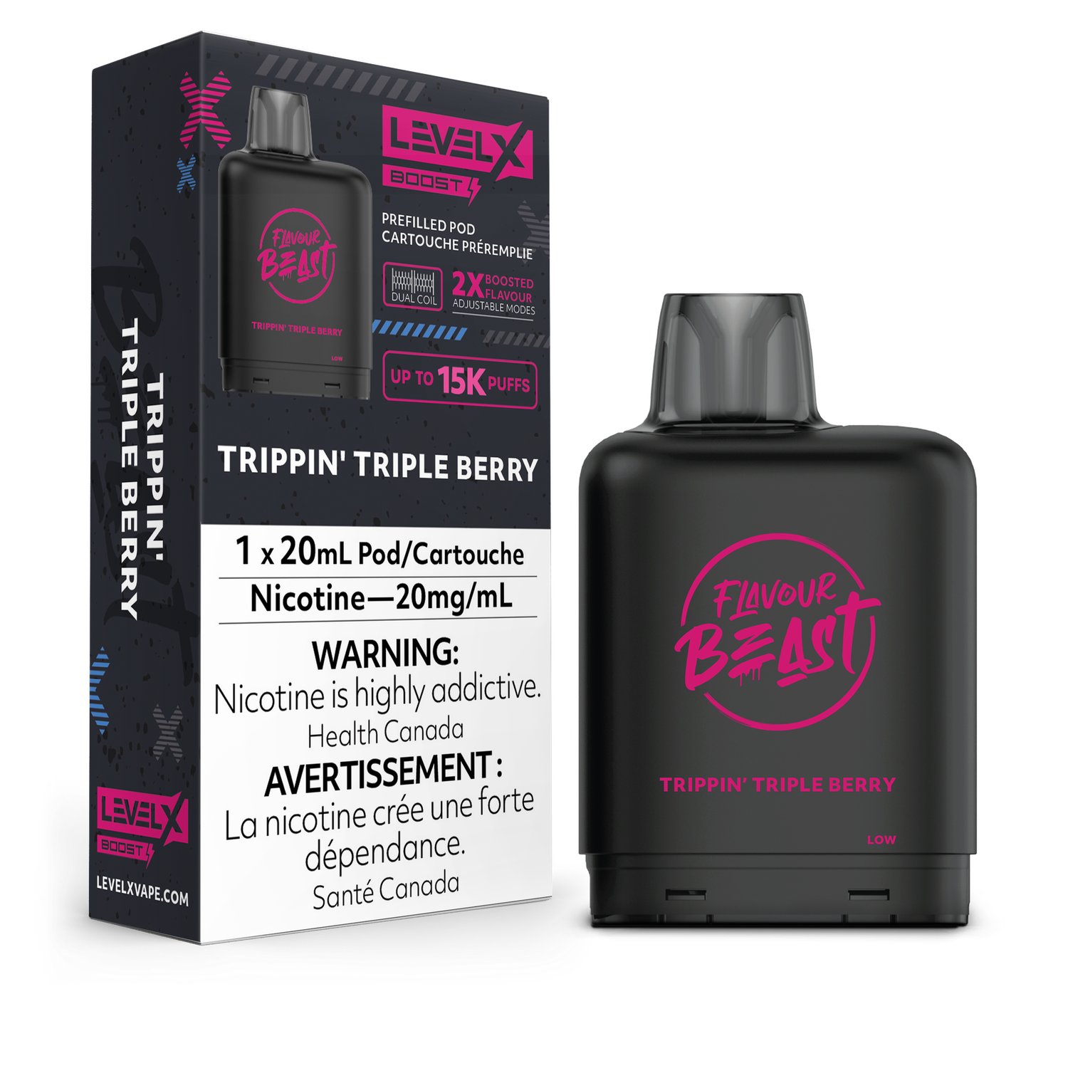 Trippin&#39; Triple Berry Flavour Beast Level X Boost Pod, Nicotine: 20mg