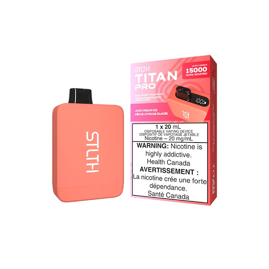 Juicy Peach Ice - STLTH Titan Pro Disposable, Nicotine: 20mg