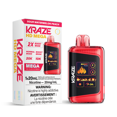 Sour Watermelon Peach - Kraze HD Mega 20K Disposable