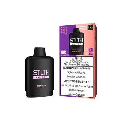 Juicy Peach and White Grape STLTH Switch Pod, Nicotine: 20mg