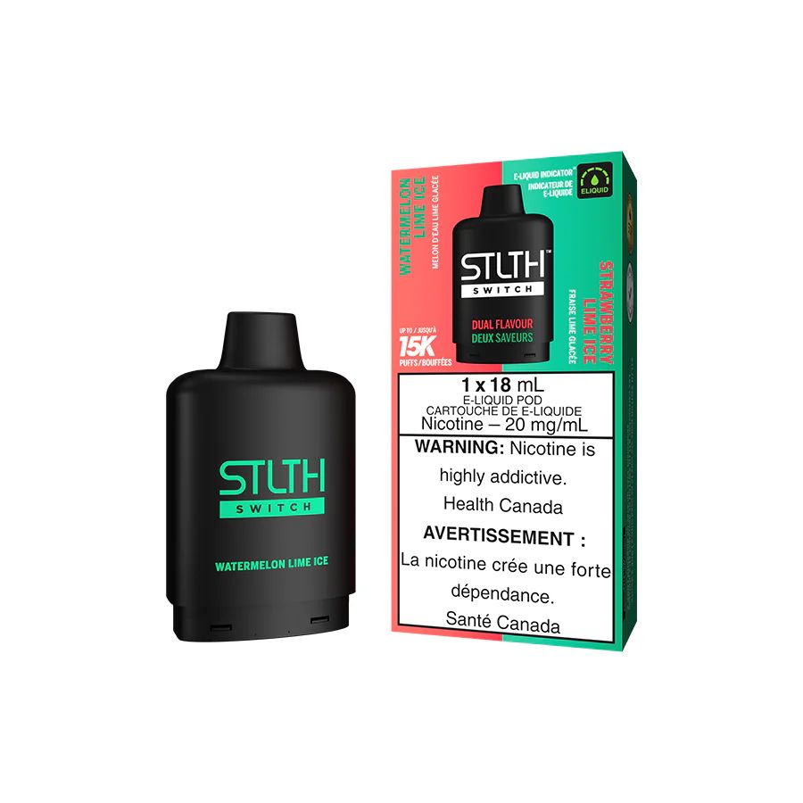 Watermelon Lime Ice and Strawberry Lime Ice STLTH Switch Pod, Nicotine: 20mg  (Discontinued)