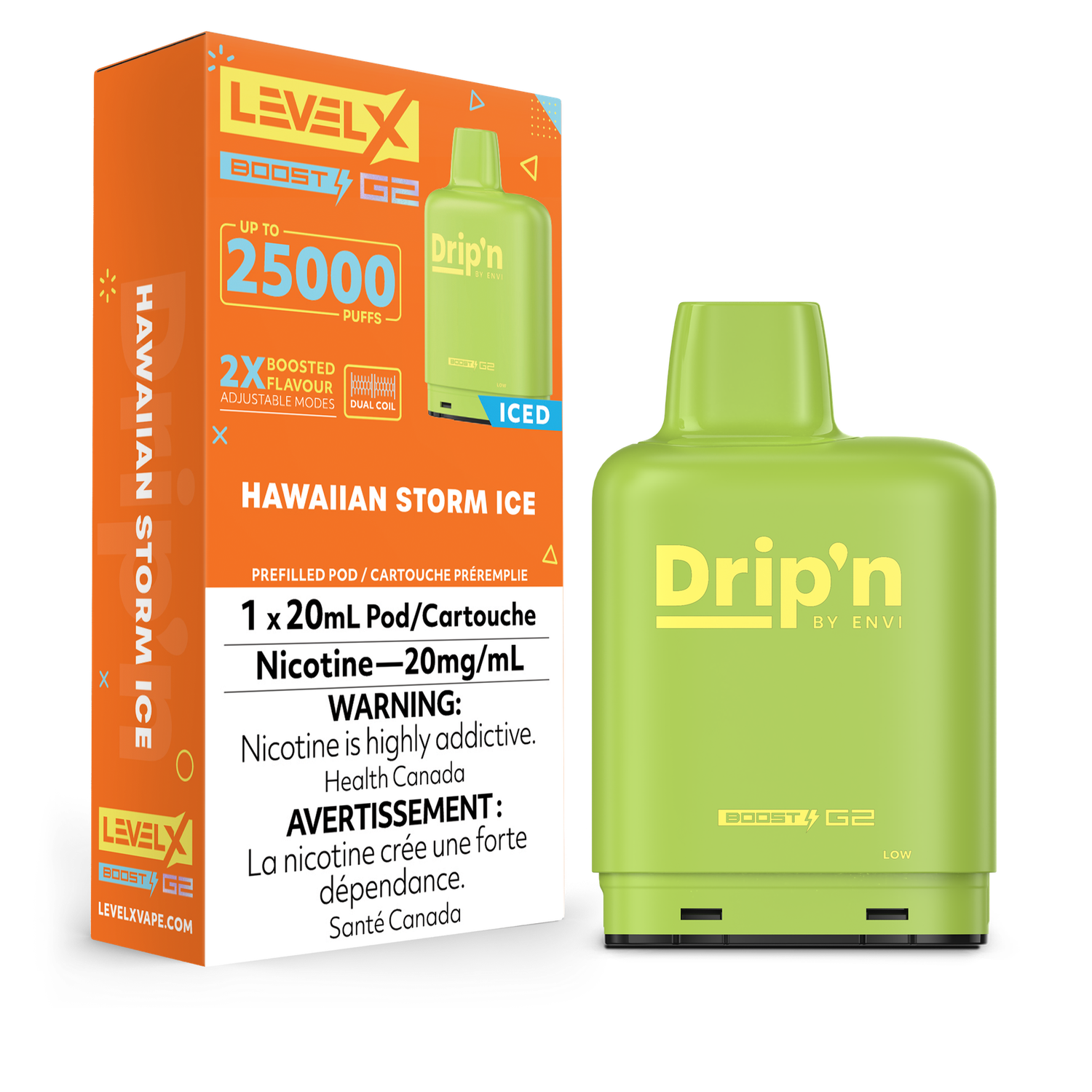 Hawaiian Storm Ice Drip&#39;n Level X Boost Pod, Nicotine: 20mg