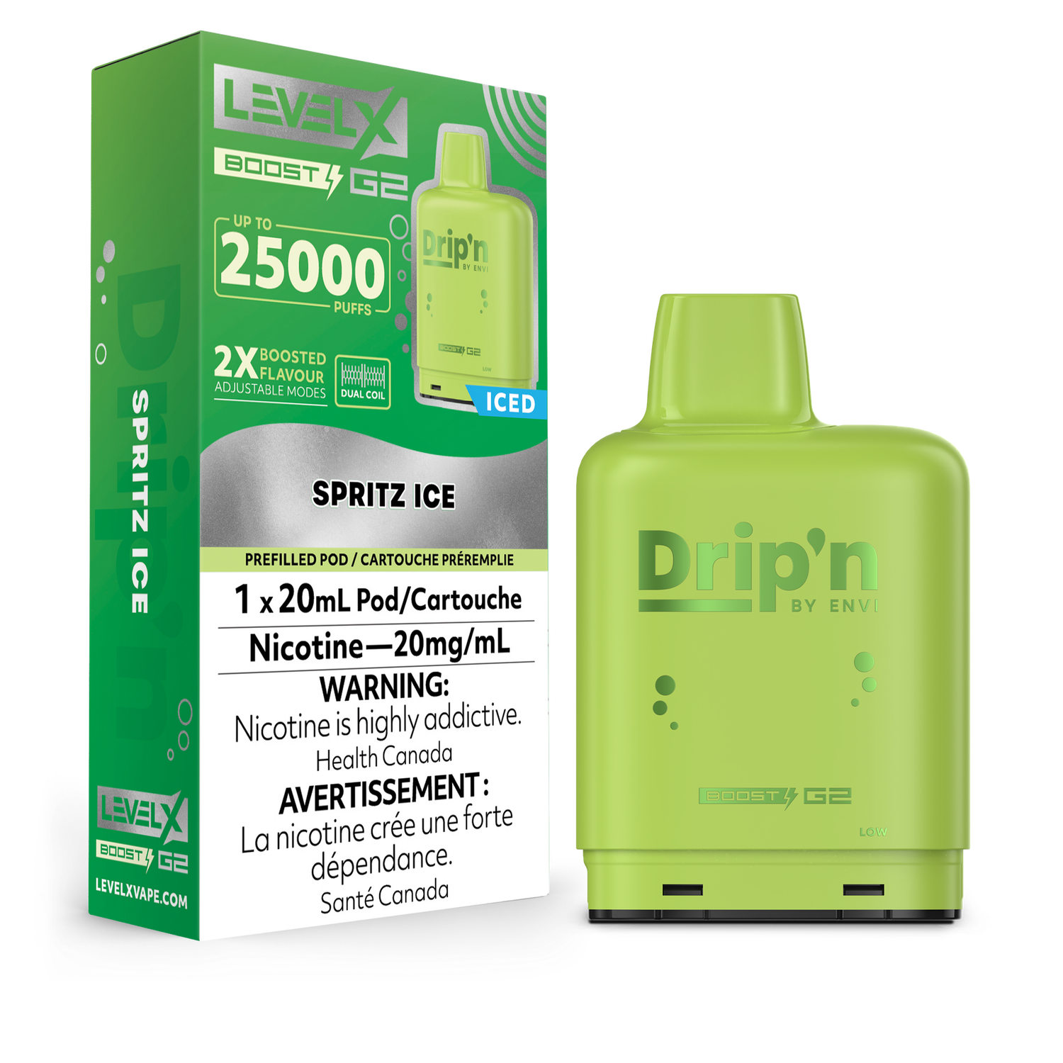 Spritz Ice Drip&#39;n Level X Boost Pod, Nicotine: 20mg