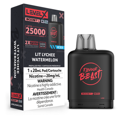 Lit Lychee Watermelon Iced Flavour Beast Level X Boost Pod