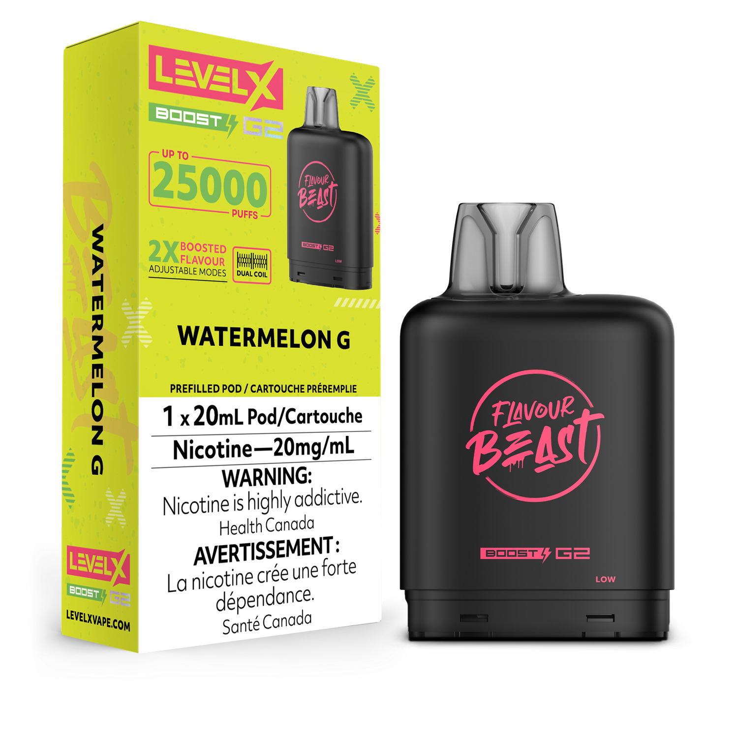 Watermelon G Flavour Beast Level X Boost Pod, Nicotine: 20mg