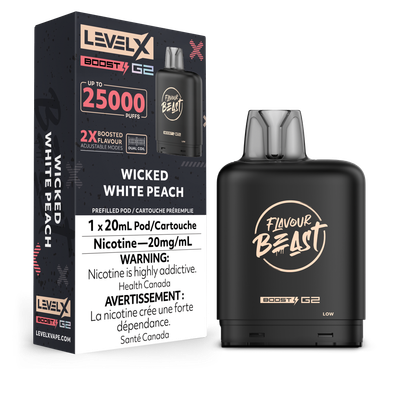 Wicked White Peach Flavour Beast Level X Boost Pod