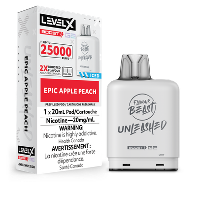 Epic Apple Peach Flavour Beast Unleashed Level X Boost Pod