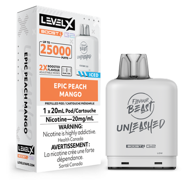 Epic Peach Mango Flavour Beast Unleashed Level X Boost Pod