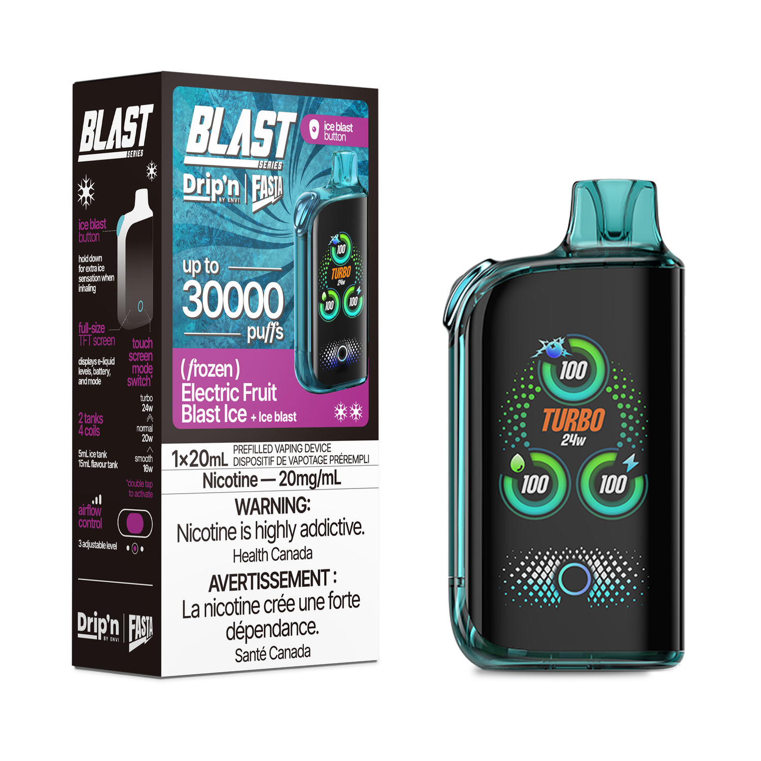 Electric Fruit Blast Ice -  Drip&#39;n Blast Series by Envi 30K Disposable