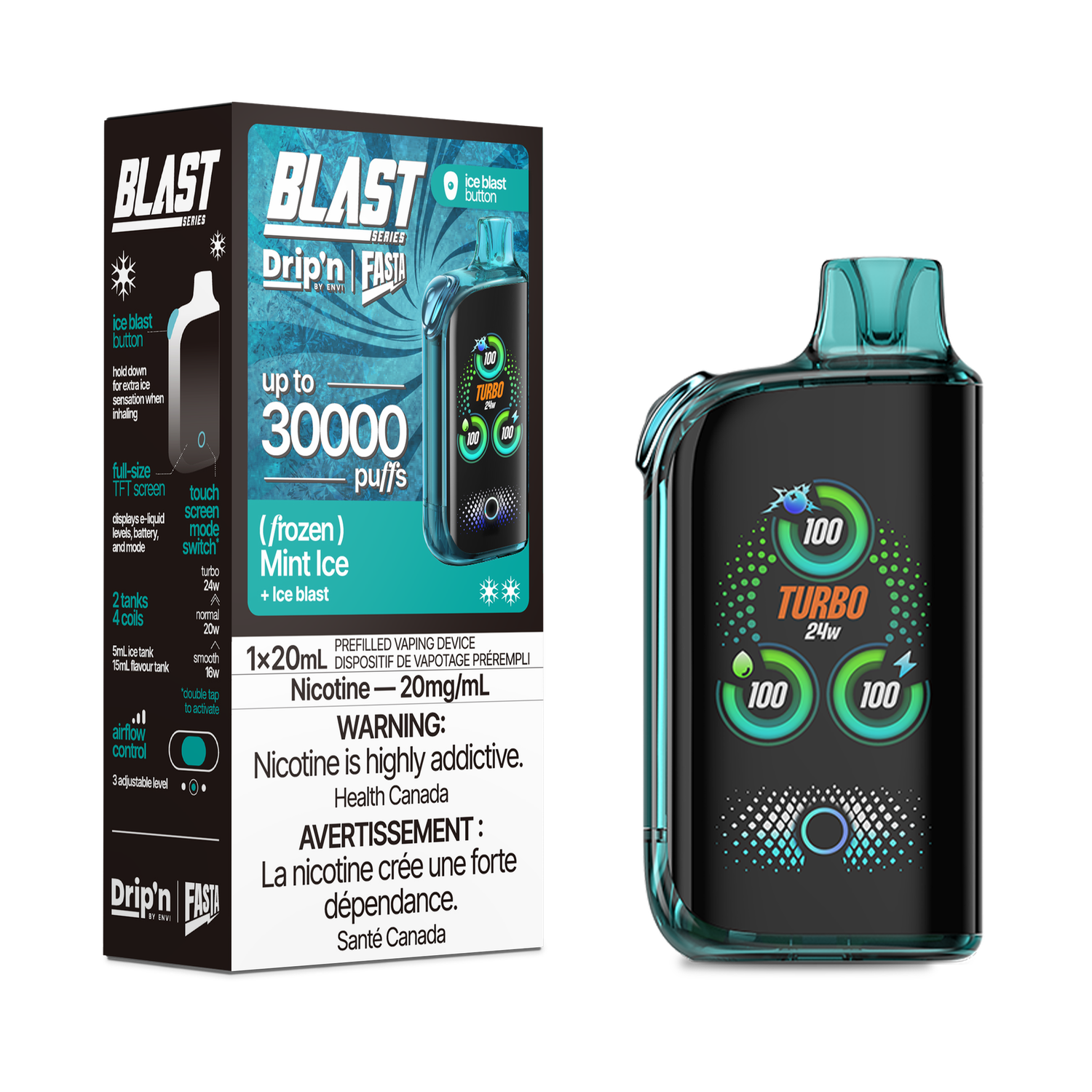 Mint Ice -  Drip&#39;n Blast Series by Envi 30K Disposable