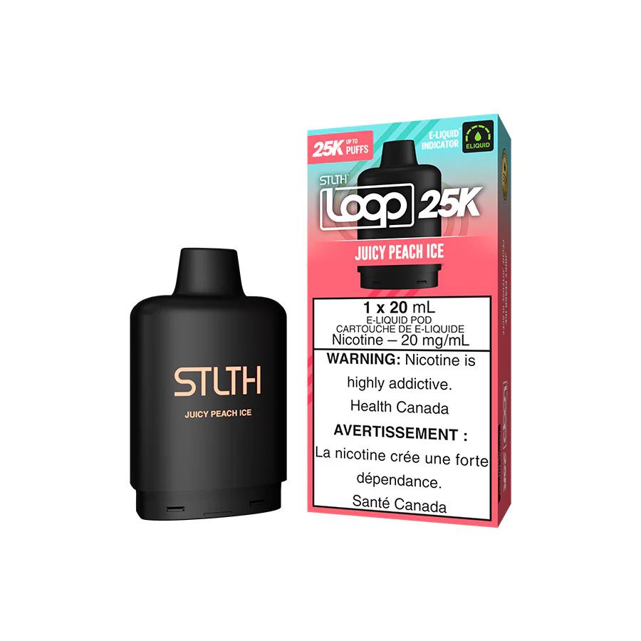 Juicy Peach Ice STLTH LOOP 25K Pod, Nicotine: 20mg