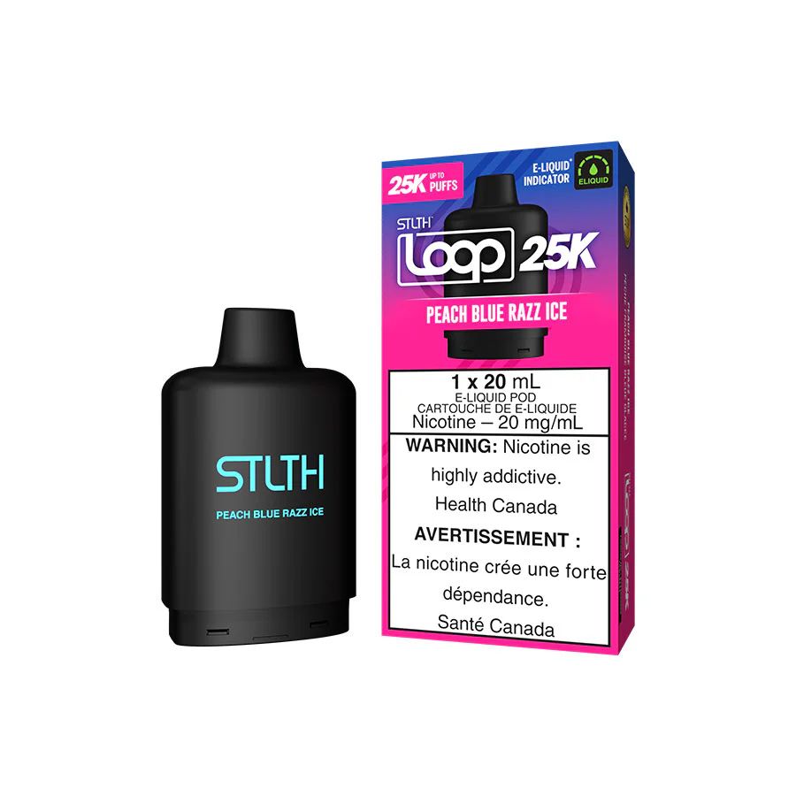Peach Blue Razz Ice STLTH LOOP 25K Pod, Nicotine: 20mg