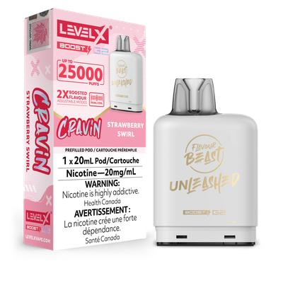 Cravin&#39; Strawberry Swirl Flavour Beast Unleashed Level X Boost Pod