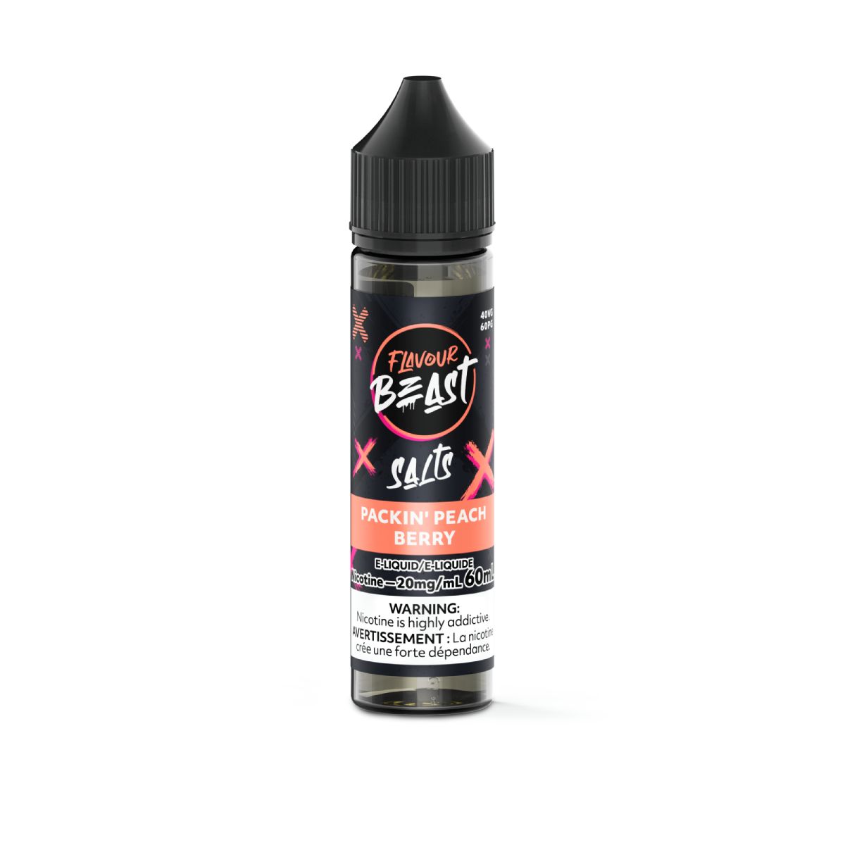 Packin&#39; Peach Berry - Flavour Beast Salt, Size: 60ml, Nicotine: 20mg