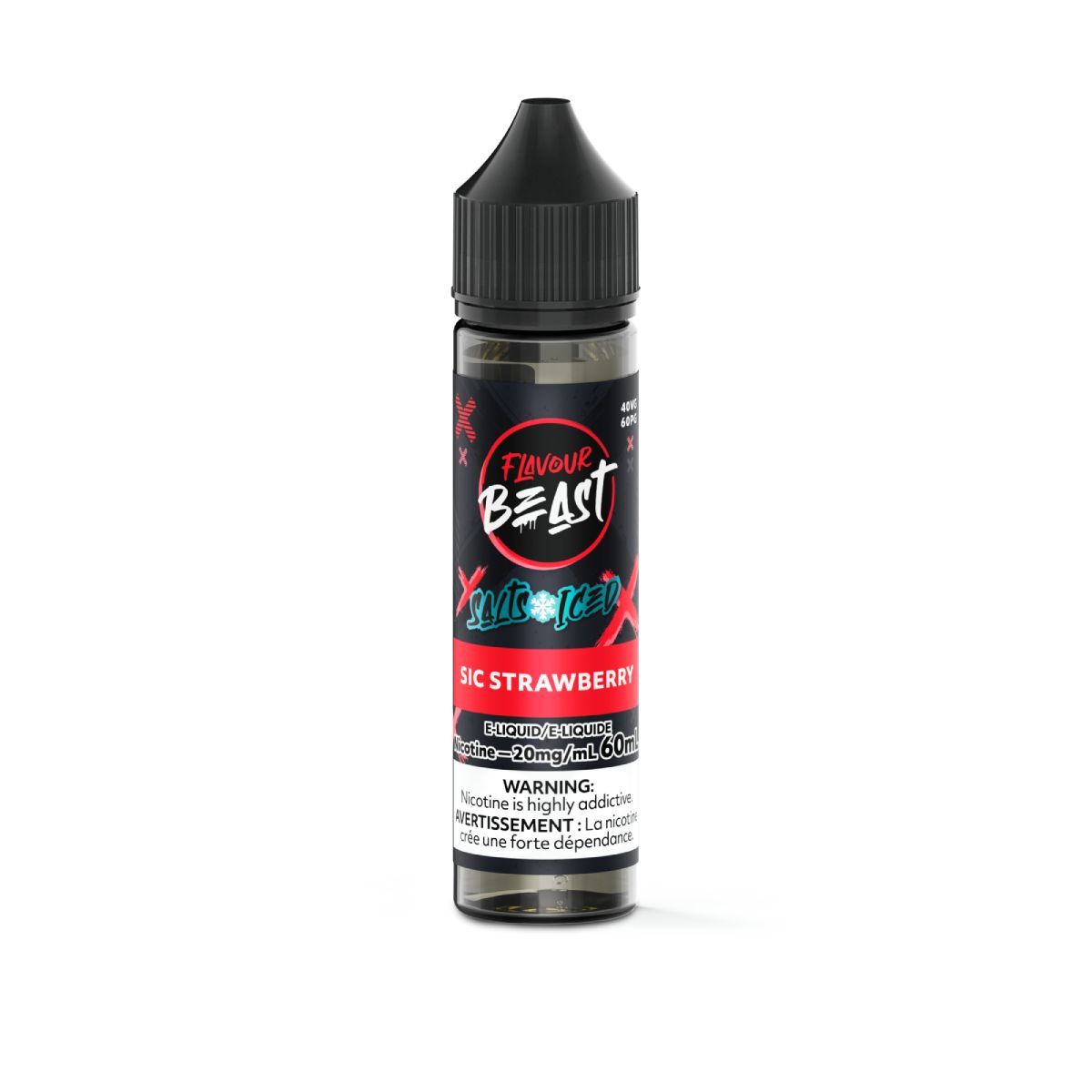 Sic Strawberry Iced - Flavour Beast Salt, Size: 60ml, Nicotine: 20mg