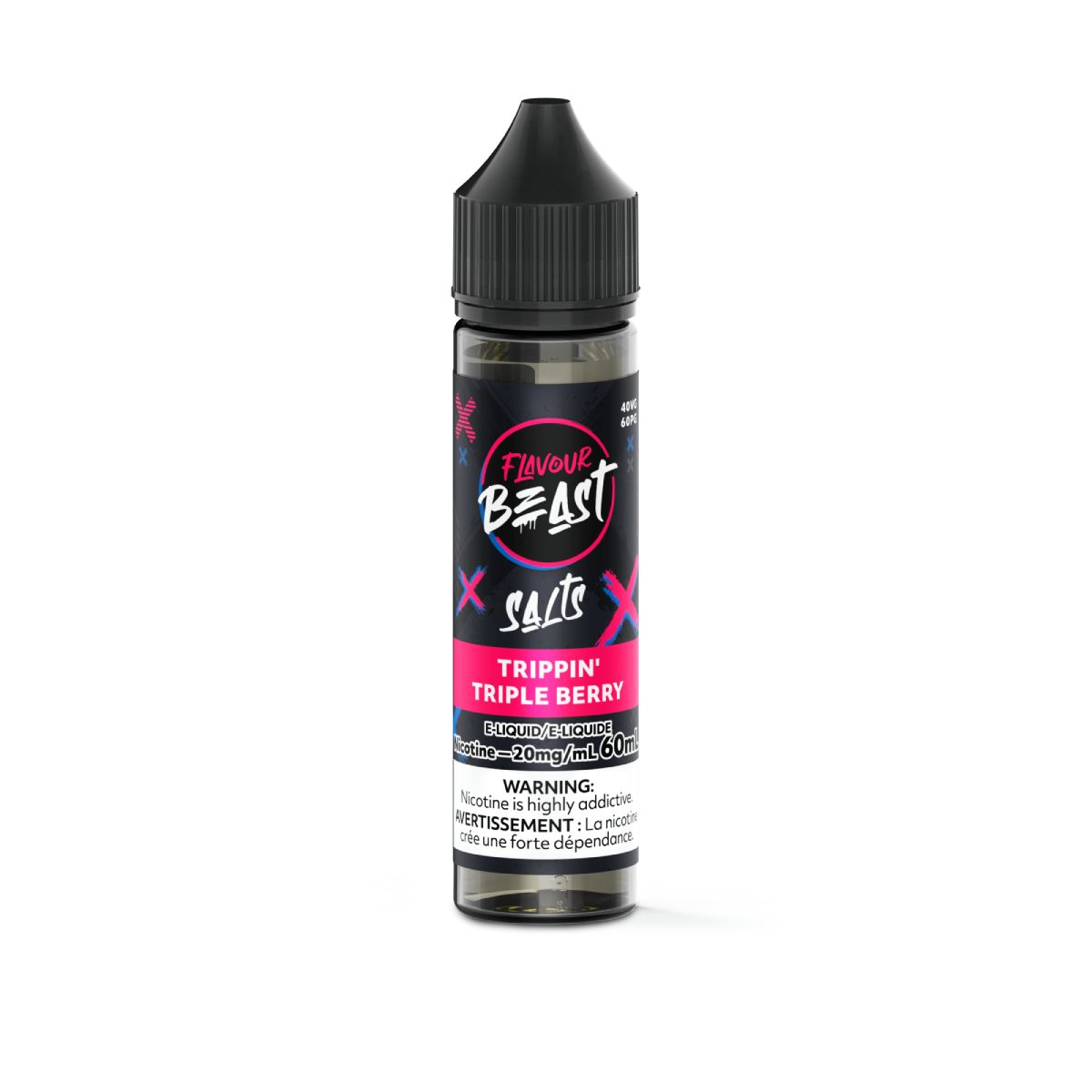 Trippin&#39; Triple Berry - Flavour Beast Salt, Size: 60ml, Nicotine: 20mg