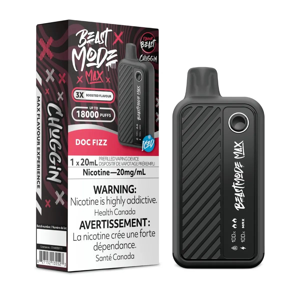 Chuggin&#39; Doc Fizz - Flavour Beast Beast Mode Max, Nicotine: 20mg