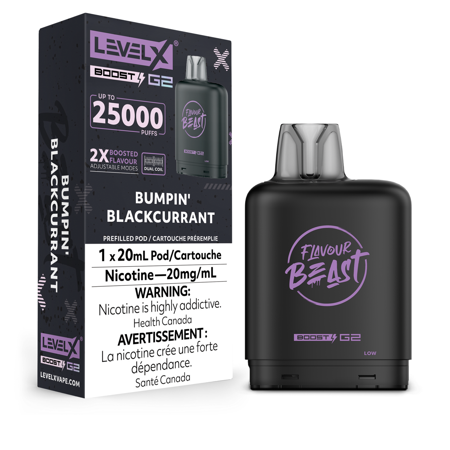 Bumpin&#39; Blackcurrant Flavour Beast Level X Boost Pod, Nicotine: 20mg