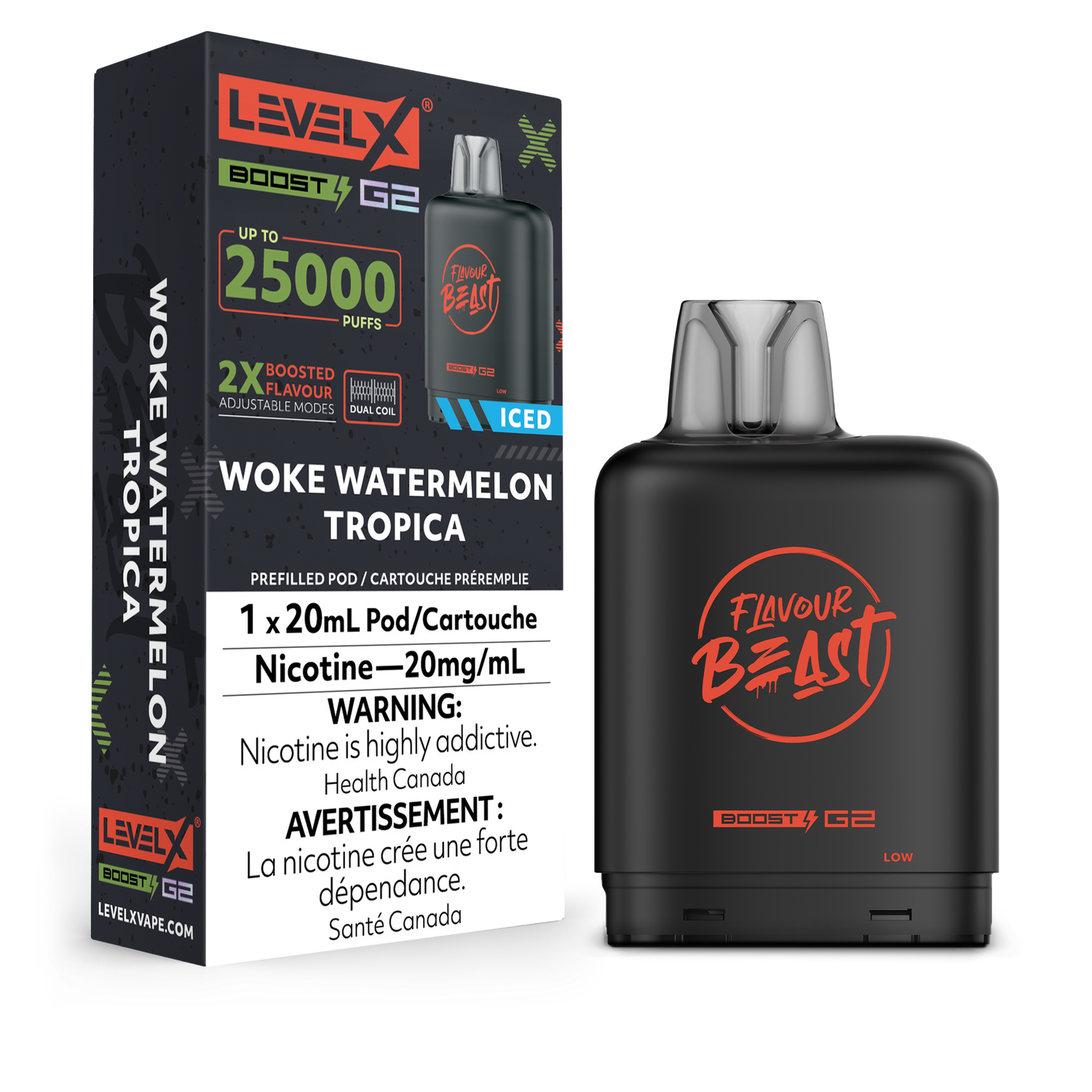 Woke Watermelon Tropica Flavour Beast Level X Boost Pod, Nicotine: 20mg