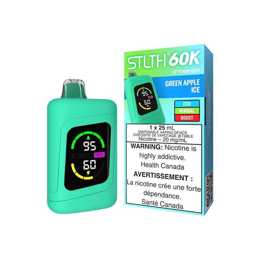 Green Apple Ice - STLTH 60K Disposable, Nicotine: 20mg