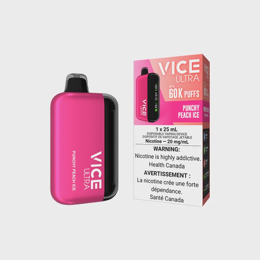 Punchy Peach Ice - Vice Ultra Disposable, Nicotine: 20mg